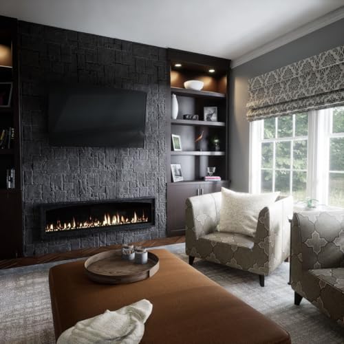 Ekena Millwork 49"W x 24 1/2"H x 1 1/4"D Castle Rock Stacked Stone, StoneWall Faux Stone Siding Panel, Slate Gray