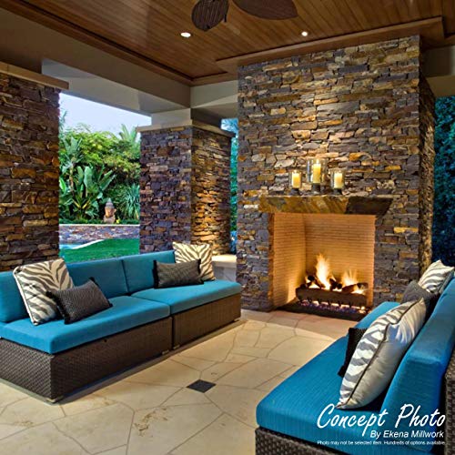 Ekena Millwork 49"W x 25 1/2"H x 1 1/4"D Acadia Ledge Stacked Stone, StoneWall Faux Stone Siding Panel, Sandstone