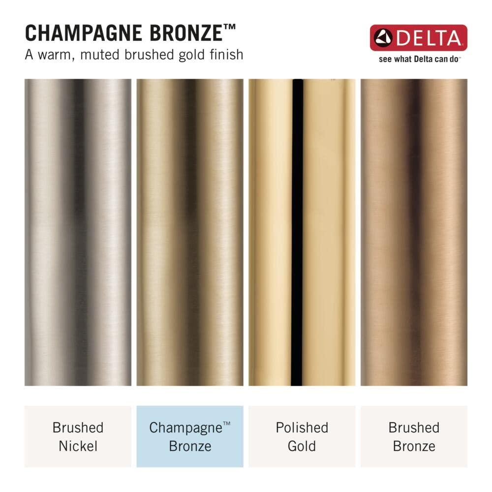 Delta Nicoli Brushed Gold Faucet 3 Hole, 8 Inch Widespread Bathroom Sink Faucet for Vanity, Push-Pop Drain Assembly, Champagne Bronze 35849LF-CZ