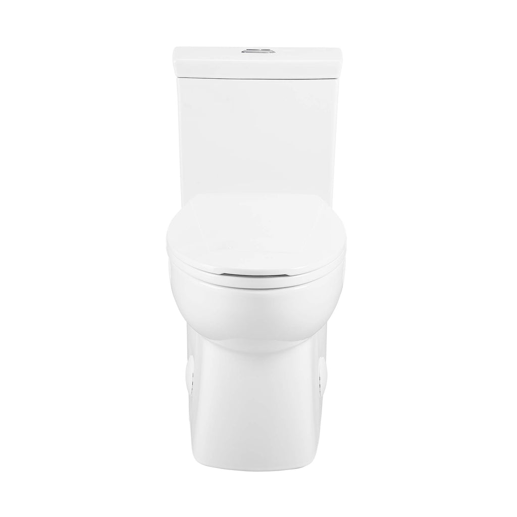 Swiss Madison SM-1T117 Classe One Piece Toilet, Modern Toilets For Bathrooms, ADA Toilet, Elongated Dual Flush 0.8/1.28 gpf, in Glossy White