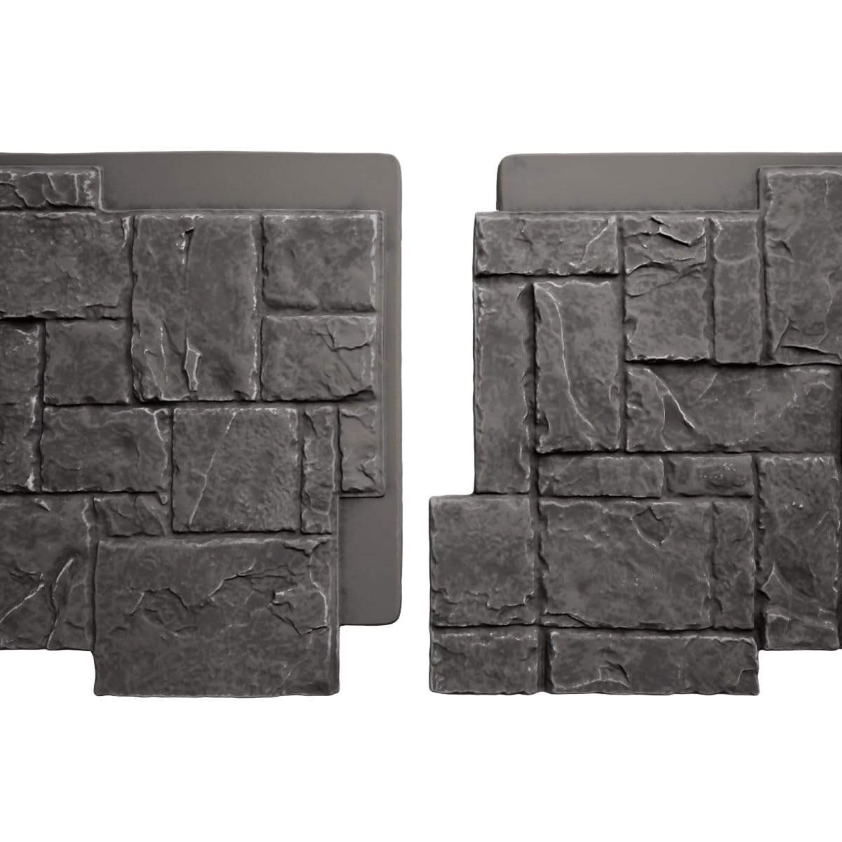 Ekena Millwork 49"W x 24 1/2"H x 1 1/4"D Castle Rock Stacked Stone, StoneWall Faux Stone Siding Panel, Slate Gray