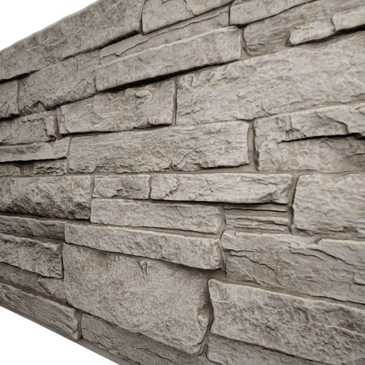 Ekena Millwork 49"W x 25 1/2"H x 1 1/4"D Acadia Ledge Stacked Stone, StoneWall Faux Stone Siding Panel, Sandstone