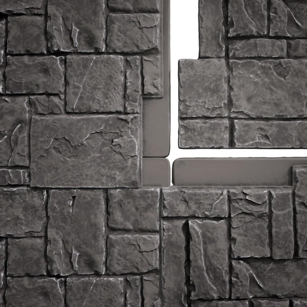 Ekena Millwork 49"W x 24 1/2"H x 1 1/4"D Castle Rock Stacked Stone, StoneWall Faux Stone Siding Panel, Slate Gray