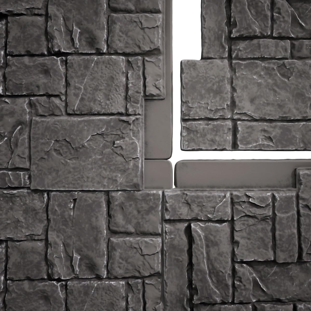 Ekena Millwork 49"W x 24 1/2"H x 1 1/4"D Castle Rock Stacked Stone, StoneWall Faux Stone Siding Panel, Slate Gray