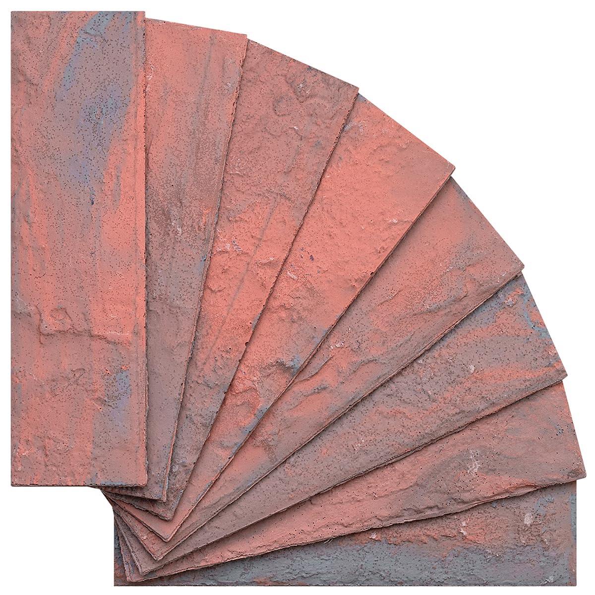TORURAL 60 Thin Brick Wall Tiles, Manufactured Stone Handmade Brick Veneers for Bedroom, Bathroom, Kitchen, Fireplace and Fence Wall Panels (2, Red/Grey)