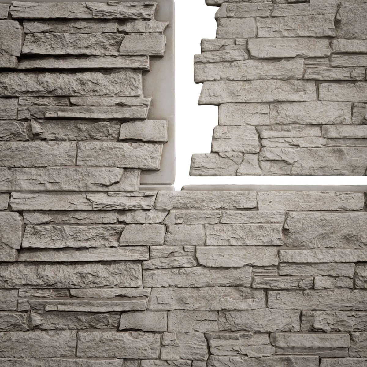 Ekena Millwork 49"W x 25 1/2"H x 1 1/4"D Acadia Ledge Stacked Stone, StoneWall Faux Stone Siding Panel, Sandstone