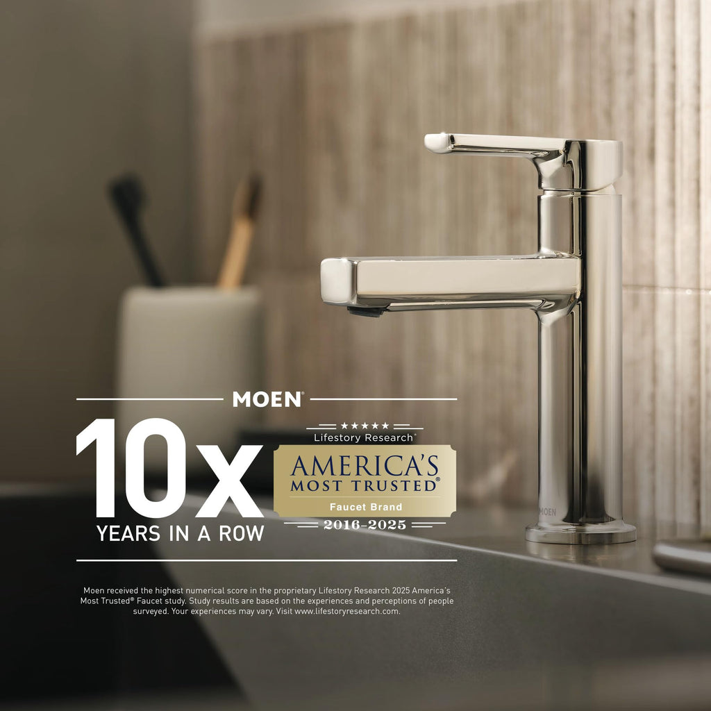 Moen Idora Spot Resist Brushed Nickel Two-Handle Centerset Bathroom Sink Faucet with Drain Assembly, 84115SRN