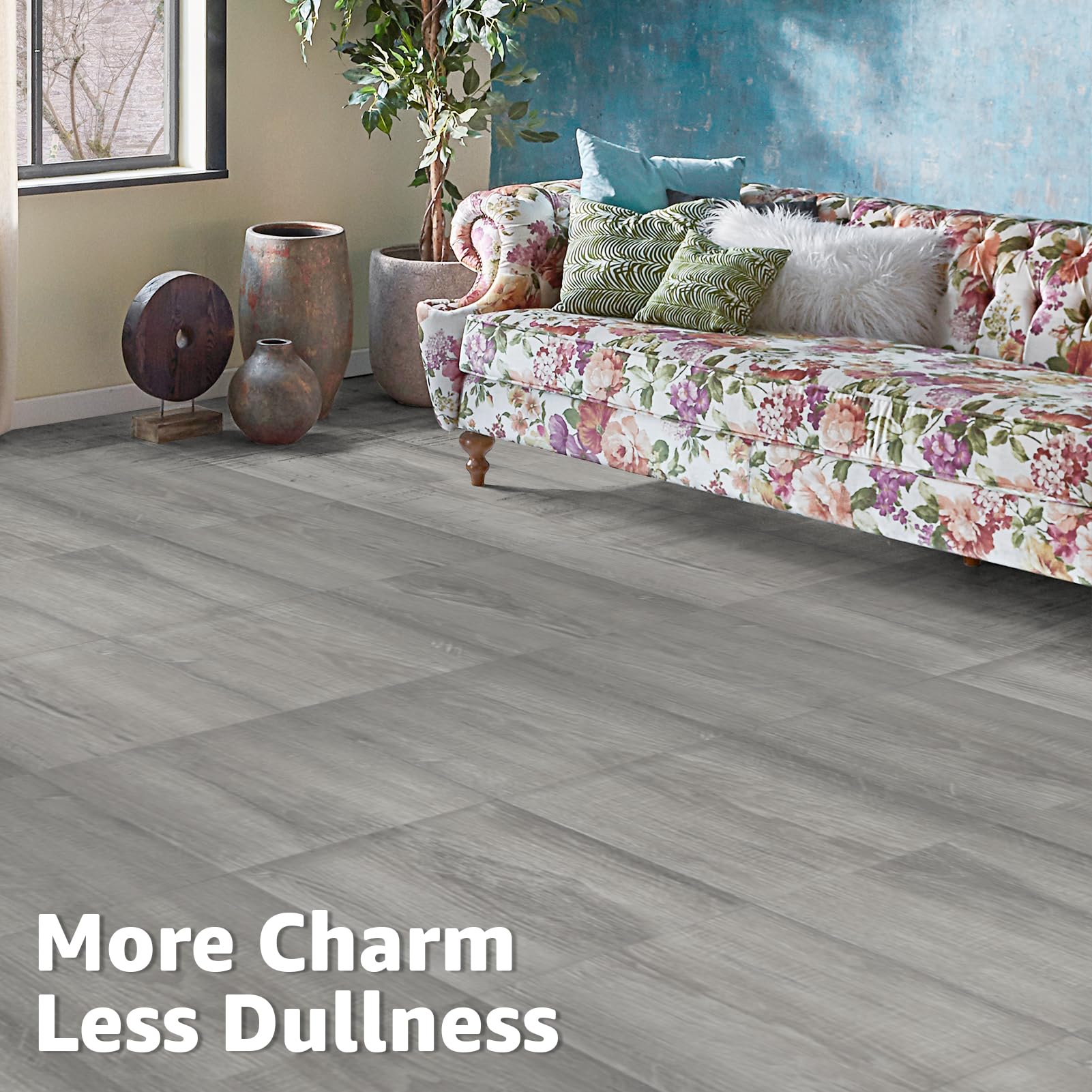 Art3d Peel and Stick Vinyl Floor Tiles 30-Pack 12 x 12 inch, Self Adhesive Waterproof Flooring Wood Planks for Kitchen, Dining Room, Bedrooms, Cover 30 Sq. Ft, Taupe Ash