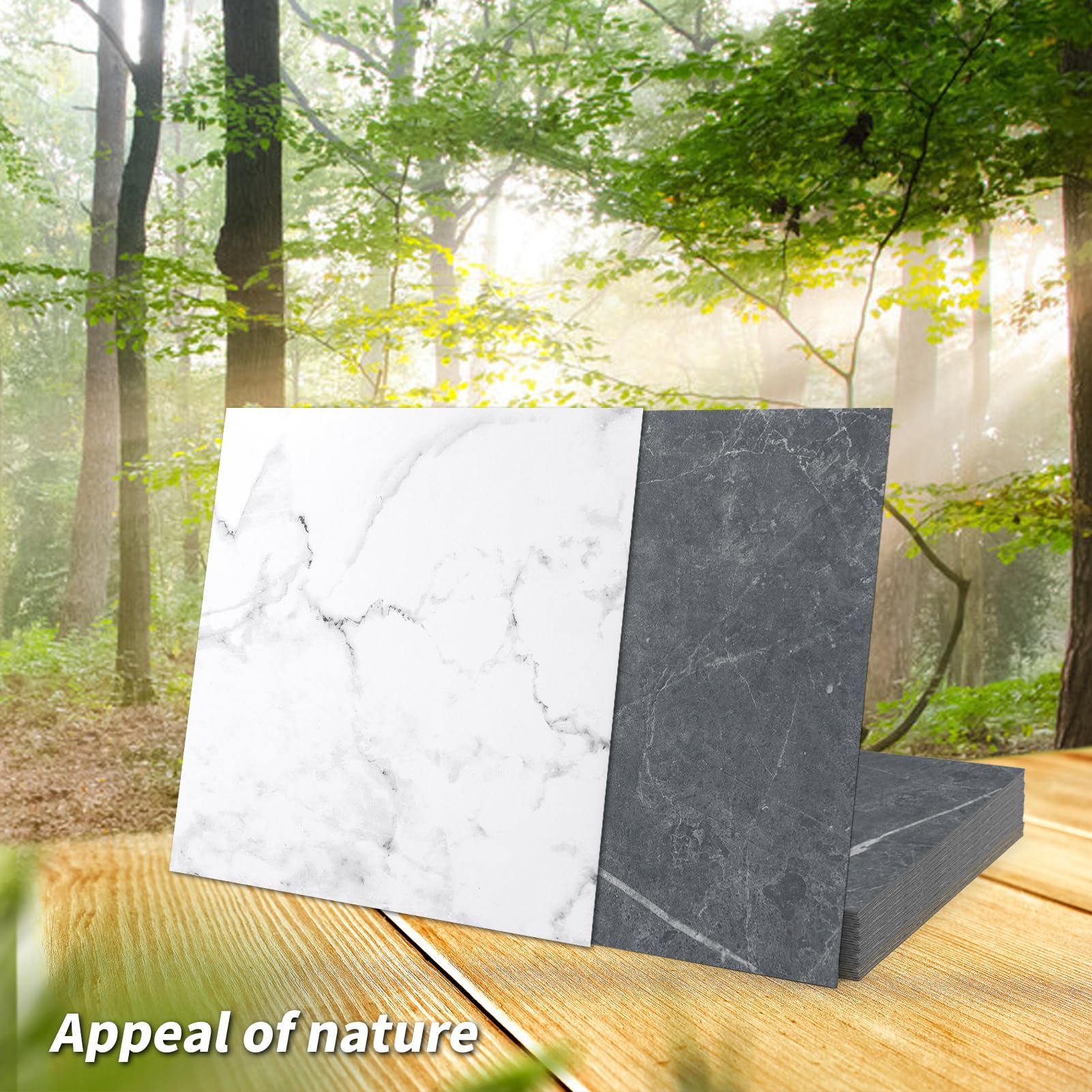 Art3d Peel and Stick Vinyl Floor Tiles 30-Pack 12 x 12 inch, Self Adhesive Waterproof Flooring Planks for Kitchen, Dining Room, Bedrooms, Cover 30 Sq. Ft, Black & White Marble (15 Tiles per Color)