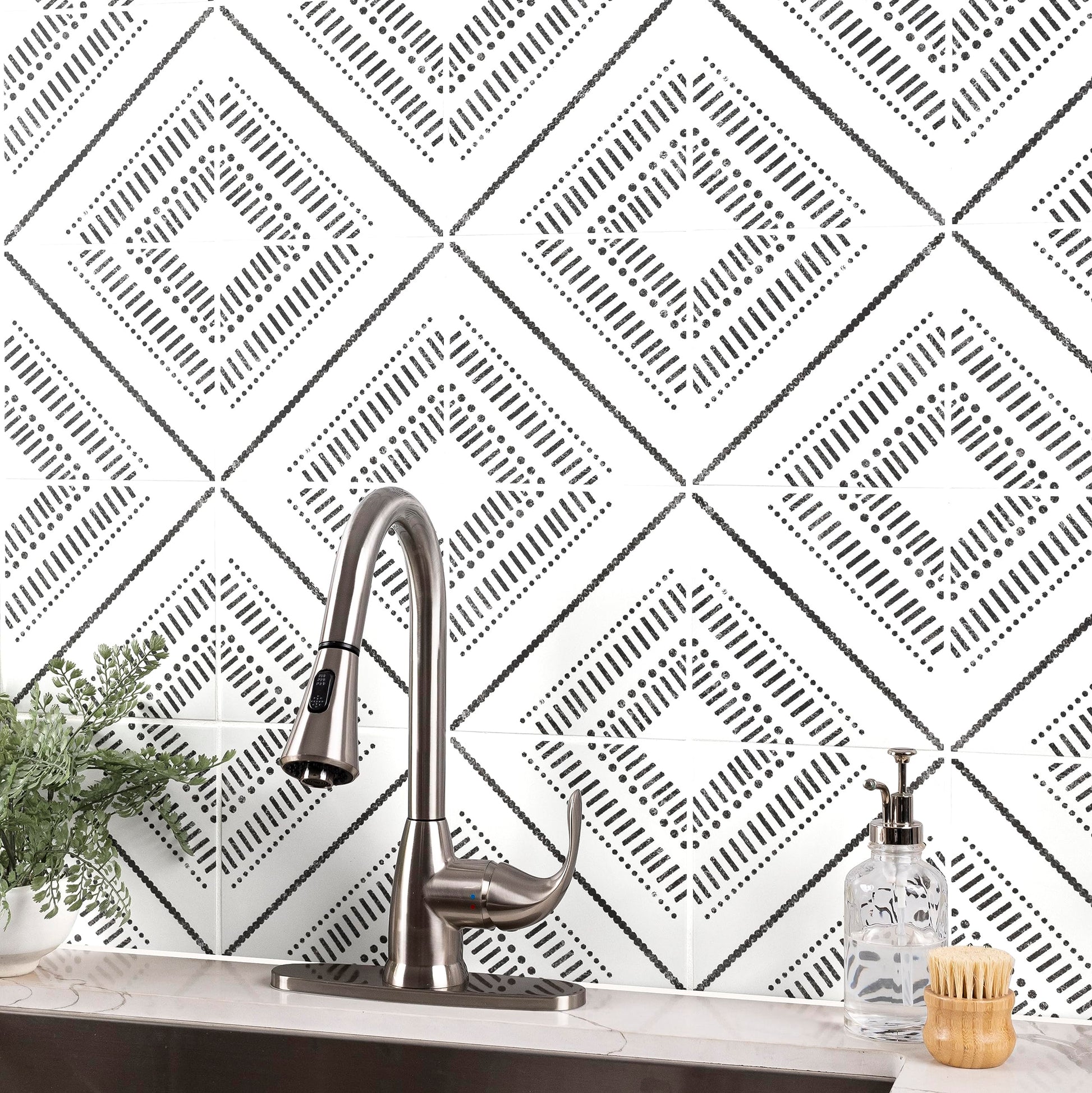 MSI Tessa 8 in. x 8 in. Encaustic Matte Porcelain Floor Tile and Wall Tile for Bathroom, Kitchen Backsplash, Accent Wall Tile, and Shower Wall Tile