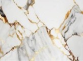 UV WALL PANEL WHITE MARBLE w GOLD STRIPES